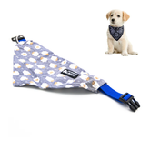 Kuzu Desenli Fular Köpek Tasması Mavi